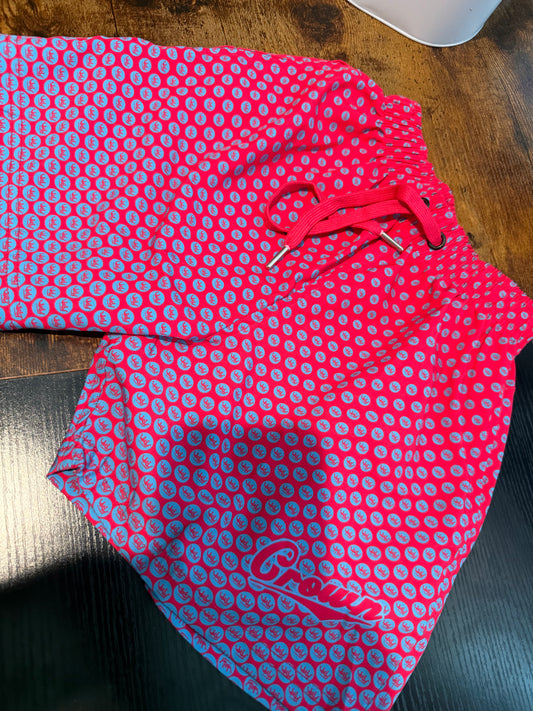 Blue/pink crown shorts